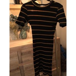 Zara striped stretchy ribbed dress